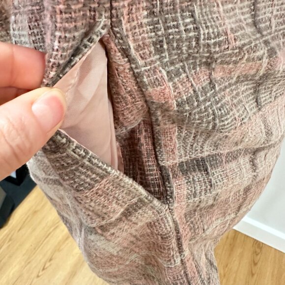 BB Dakota by Steve Madden Women's Pink Plaid Boucle Shirt Jacket Size Small - Picture 9 of 12